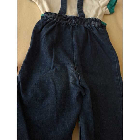 Vintage 80s Disney Winnie The Pooh Baby Outfit Set Denim Overalls & T-Shirt Y2K - Picture 6 of 10